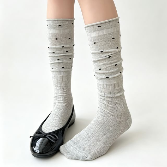 Mimiyu-Polka Dot Knee High Socks Set