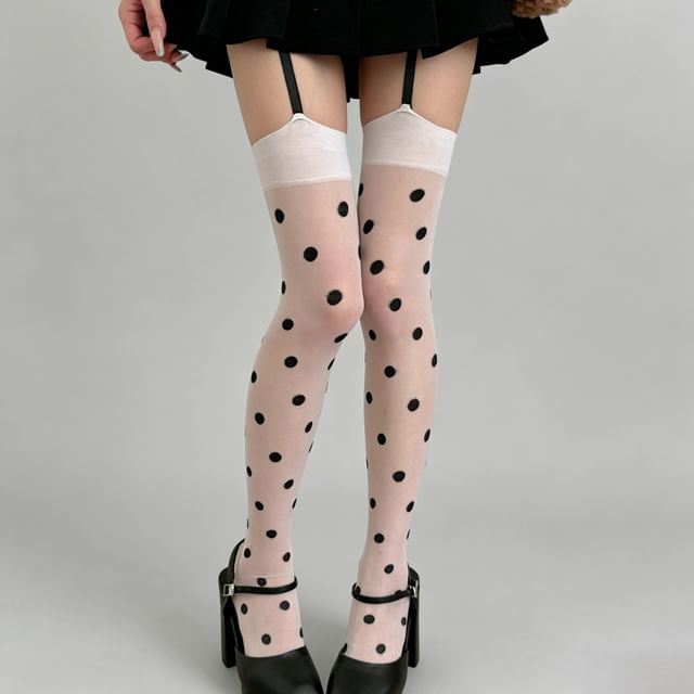 Mimiyu-Polka Dot Sheer Stockings