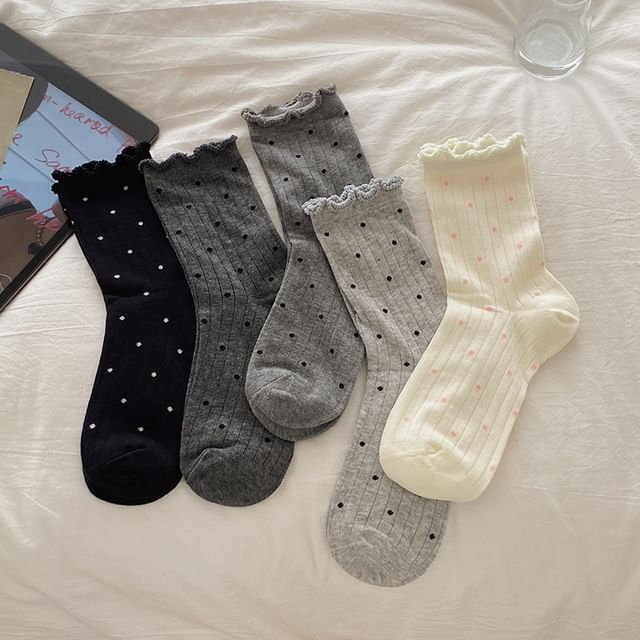 Mimiyu-Ruffle Dotted Socks Set