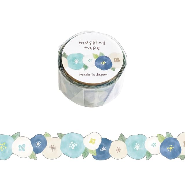 MIND WAVE-Borderless Die-Cut Masking Tape Blue Flower