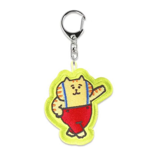 MIND WAVE-Cat Embroidered Bag Charm Keyring Dance