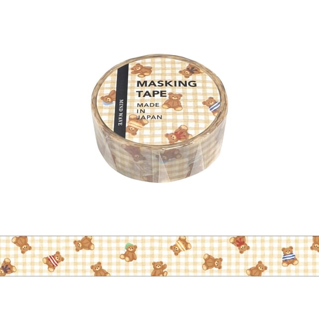 MIND WAVE-Check Pattern Masking Tape Type 35 Bear