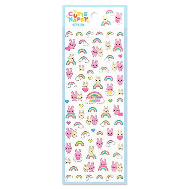 MIND WAVE-Cutie Happy Sticker Rainbow Rabbit