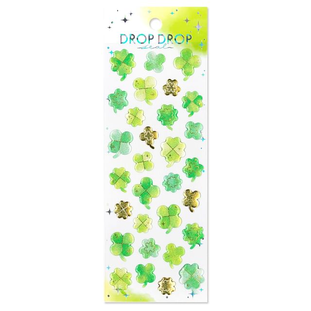 MIND WAVE-Drop Drop Resin Glitter Sticker clover