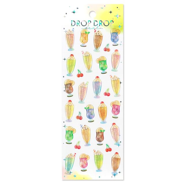 MIND WAVE-Drop Drop Resin Glitter Sticker drink