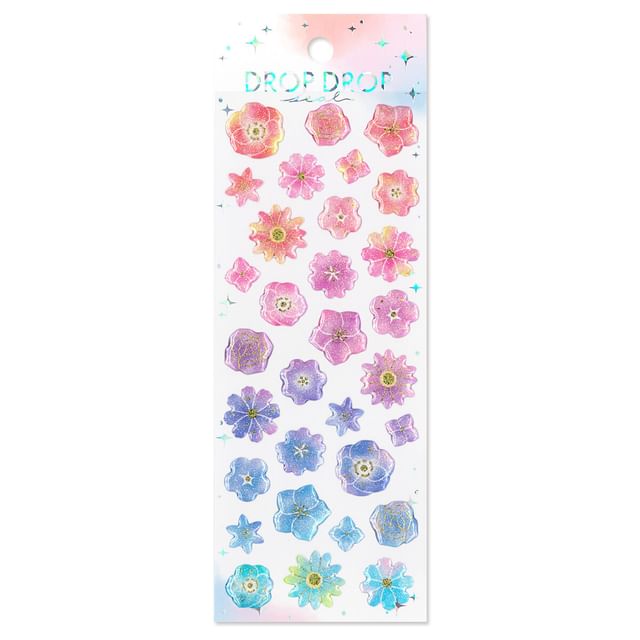 MIND WAVE-Drop Drop Resin Glitter Sticker flower