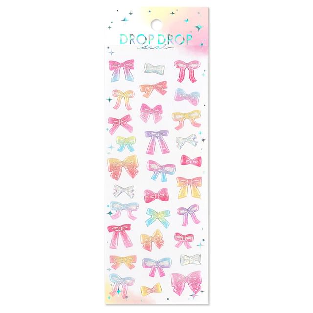 MIND WAVE-Drop Drop Resin Glitter Sticker ribbon