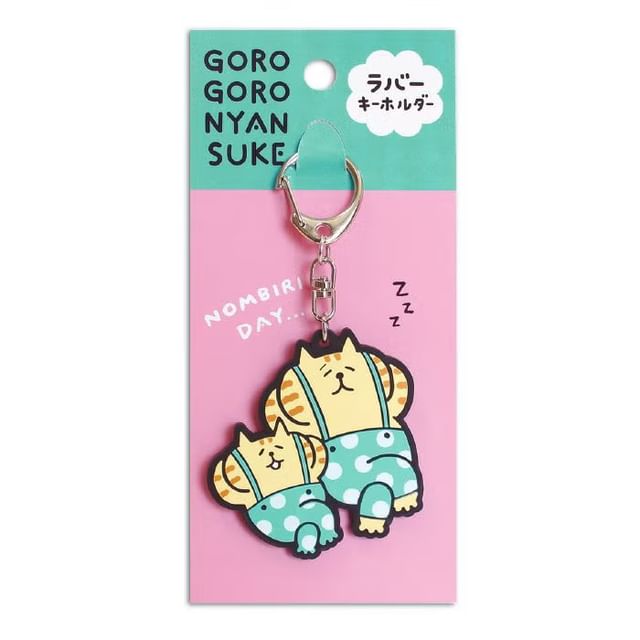 MIND WAVE-Gorogoro Nyansuke Cat Rubber Bag Charm Keyring Sleeping