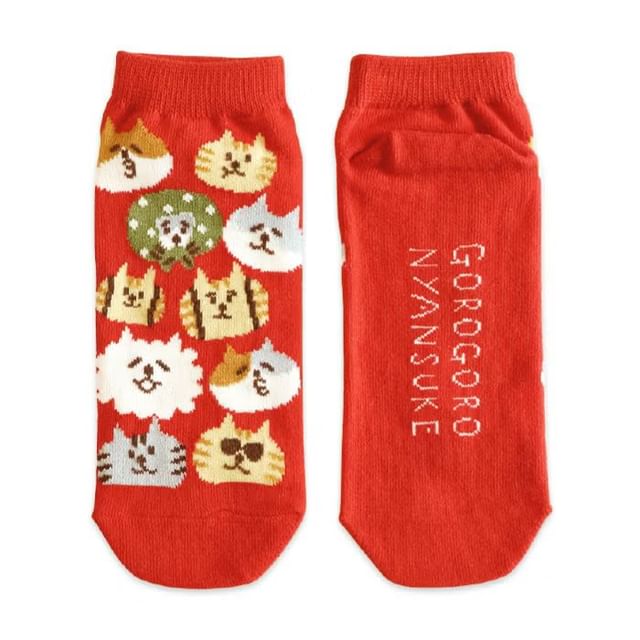 MIND WAVE-Gorogoro Nyansuke Cats Low-Cut Socks
