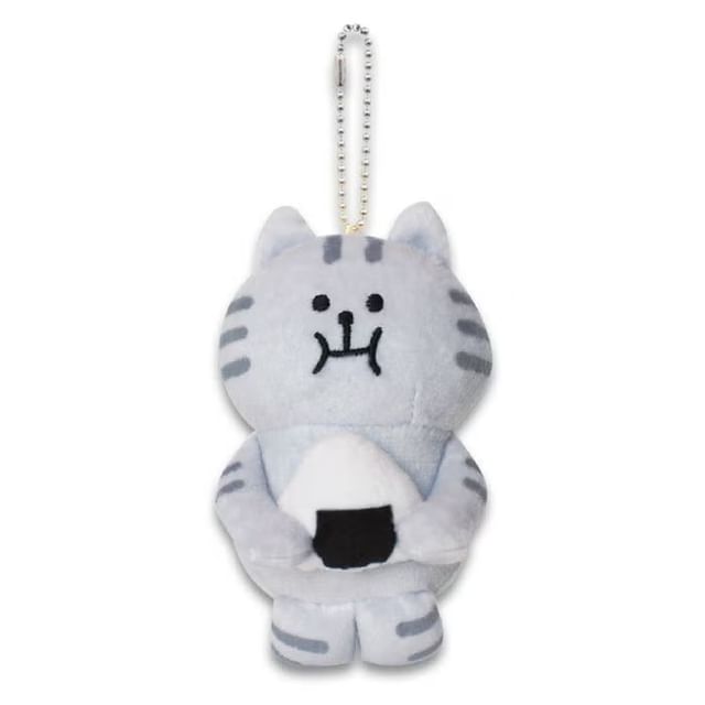 MIND WAVE-Grey Cat Onigiri Plush Bag Charm