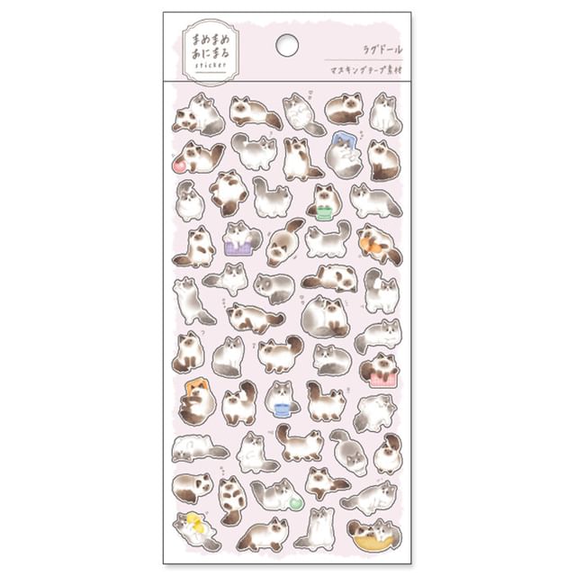 MIND WAVE-Mamemame Animal Sticker Cat Ragdoll