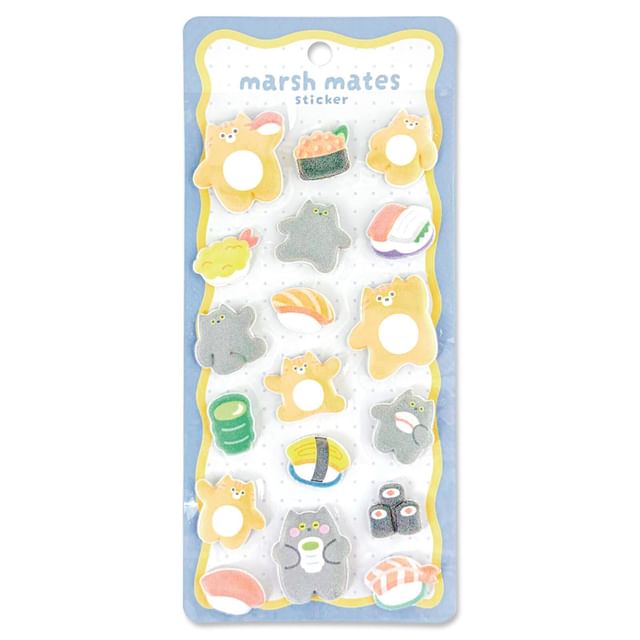 MIND WAVE-Marsh Mates Flocky Sticker Cat Sushi