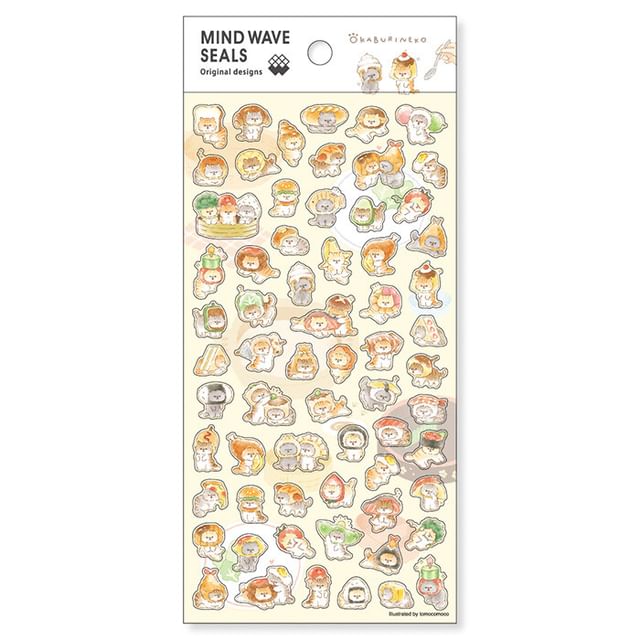 MIND WAVE-OKABURINEKO Hooded Cat Mini Stickers