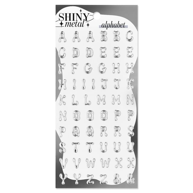 MIND WAVE-Shiny Metal Sticker alphabet