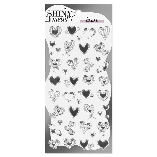 MIND WAVE-Shiny Metal Sticker heart