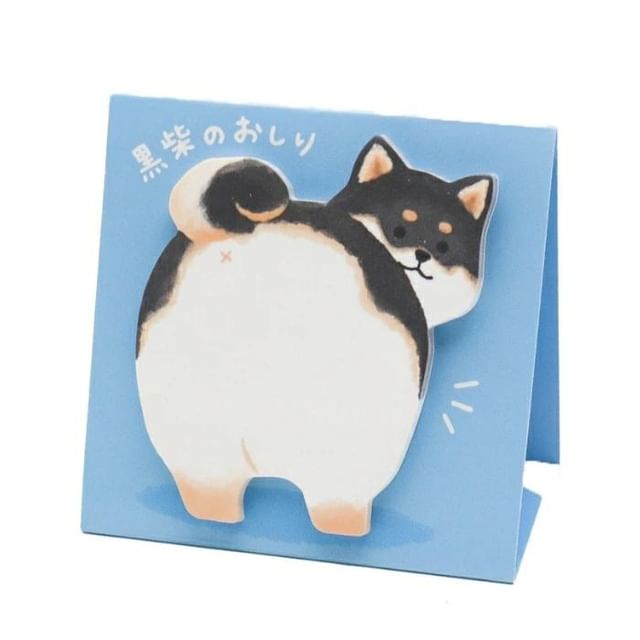 MIND WAVE-Standing Sticky Notes Dog Black Shiba Inus Butt-1 Pc