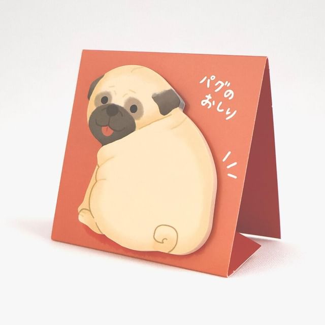 MIND WAVE-Standing Sticky Notes Dog Pugs Butt