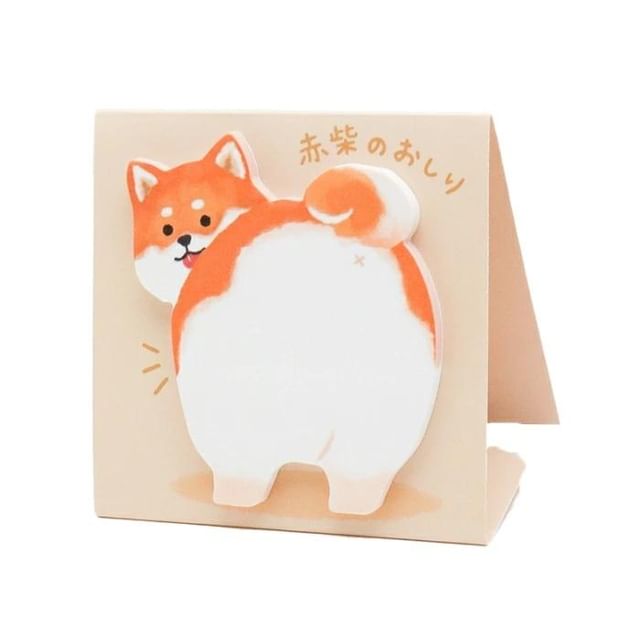 MIND WAVE-Standing Sticky Notes Dog Red Shiba Inus Butt