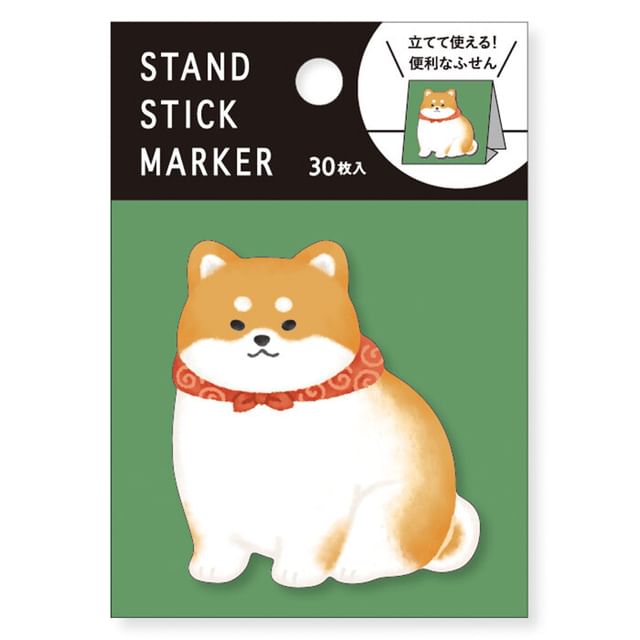 MIND WAVE-Standing Sticky Notes Dog Shiba Inu Red
