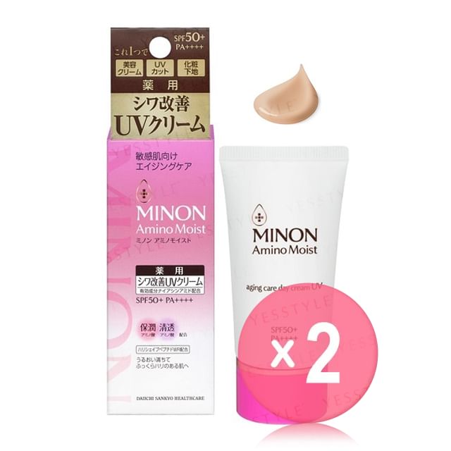 Minon-Amino Moist Aging Care Day Cream UV SPF 50 PA 2pcs Bundle Set