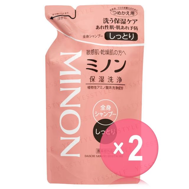 Minon-Whole Body Shampoo Moist Type Refill 2pcs Bundle Set