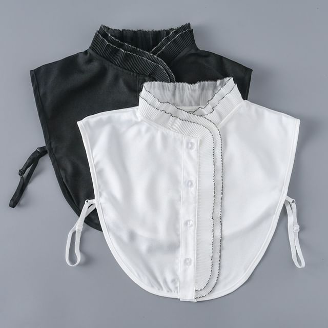MIOW-Contrast Trim Ruffled Decorative Collar