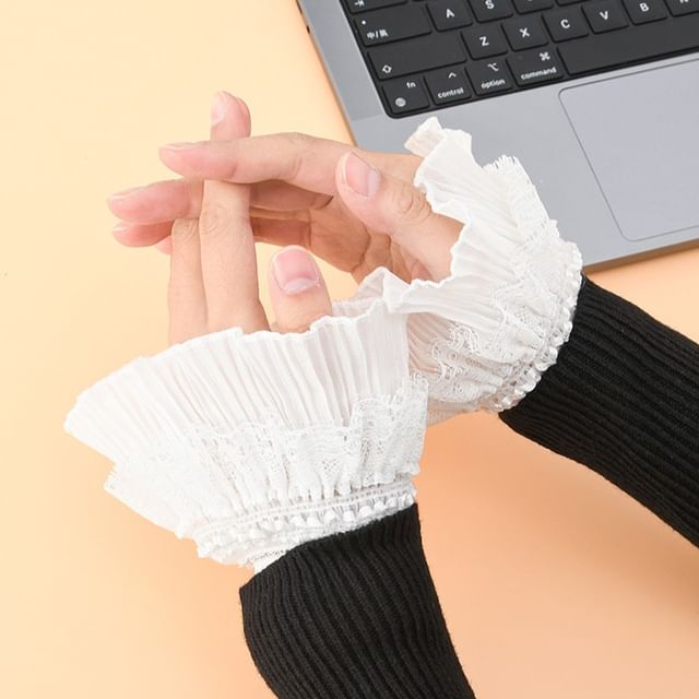 MIOW-Lace Trim Decorative Wrist Cuffs