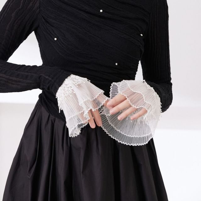 MIOW-Layered Mesh Decorative Wrist Cuffs