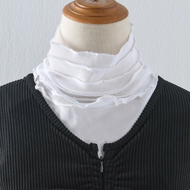 MIOW-Mock Neck Plain Mesh Decorative Collar