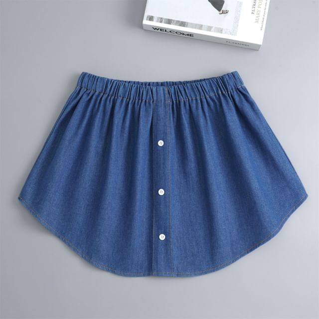 MIOW-Plain Denim Decorative Hem