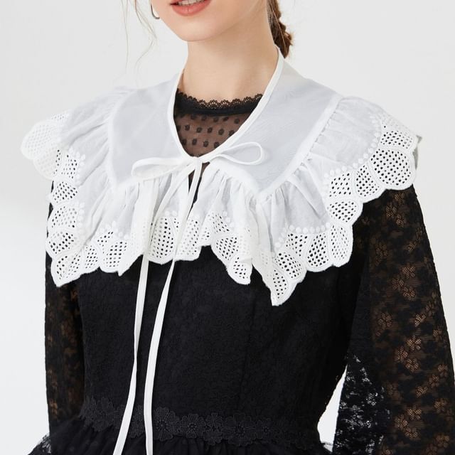 MIOW-Plain Pointelle Decorative Collar Wrist Cuffs Various Designs