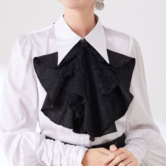 MIOW-Plain Ruffle Lace Decorative Collar