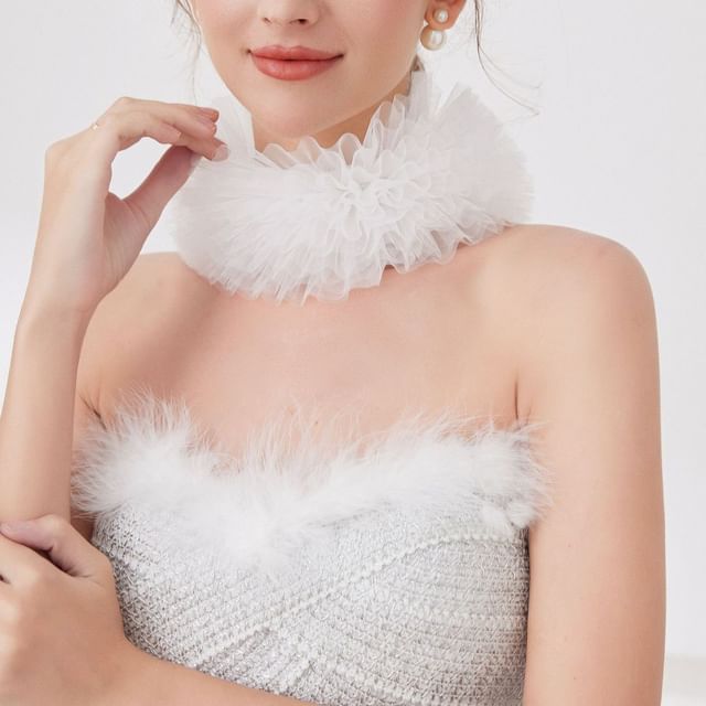 MIOW-Plain Ruffle Lace Decorative Collar