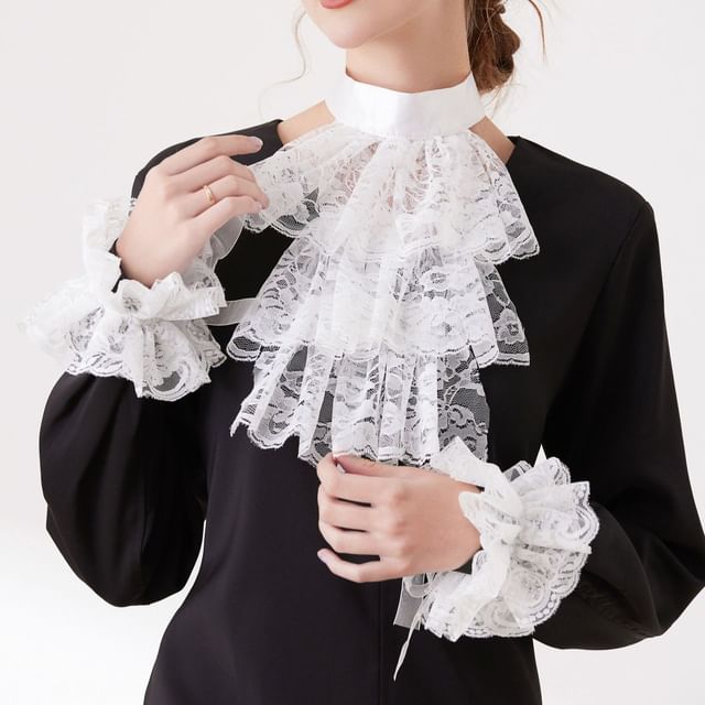 MIOW-Ruffle Lace Decorative Collar Wrist Cuffs