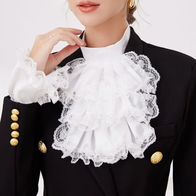 MIOW-Ruffle Lace Decorative Collar Wrist Cuffs Set