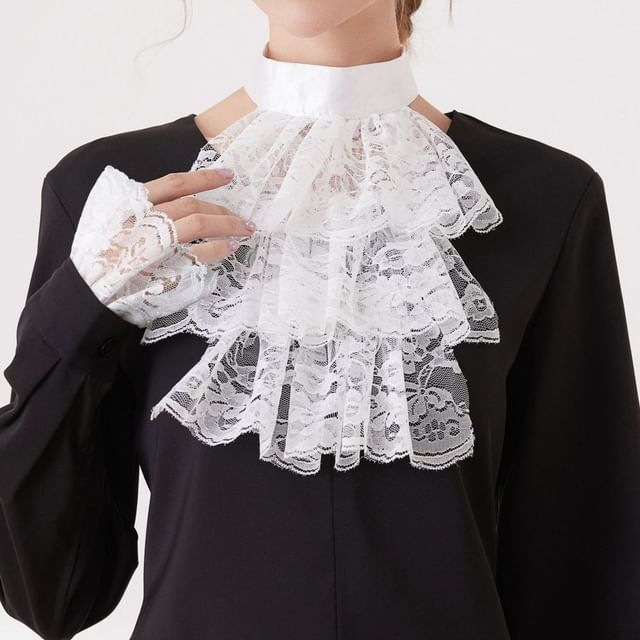 MIOW-Ruffle Lace Stand Decorative Collar Wrist Cuffs