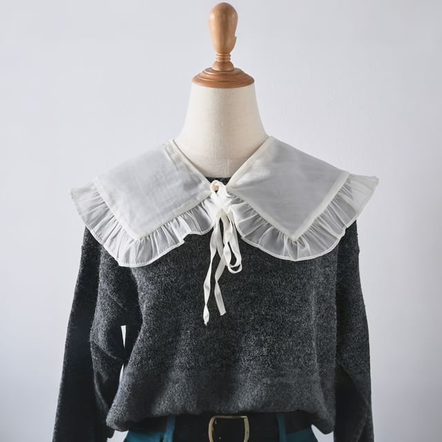 MIOW-Tie Neck Ruffle Decorative Collar