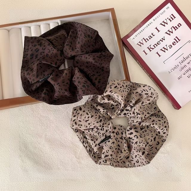 Miss Floral-Leopard Hair Scrunchie