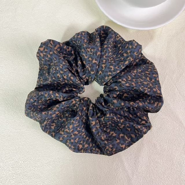 Miss Floral-Leopard Print Scrunchie