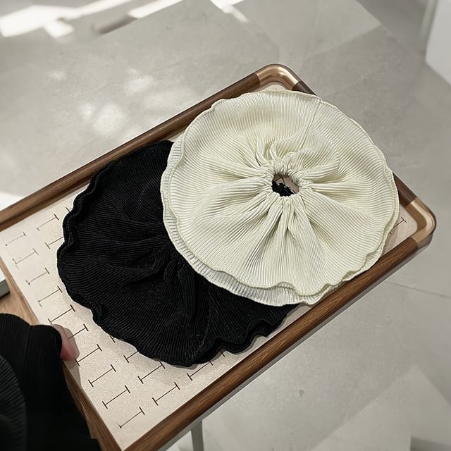 Miss Floral-Plain Layered Ruffle Scrunchie