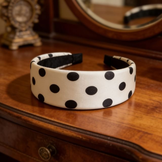 Miss Floral-Polka Dot Satin Headband