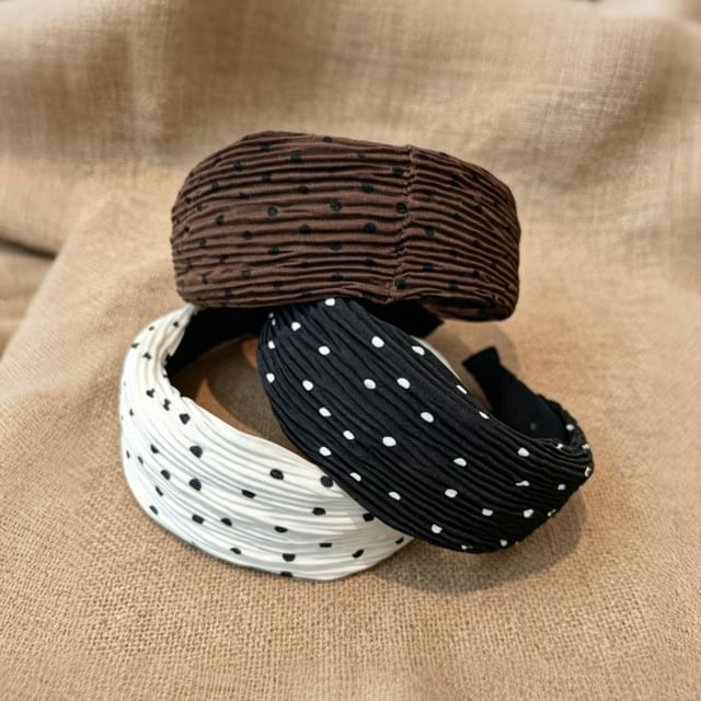 Miss Floral-Polka Dot Thick Headband