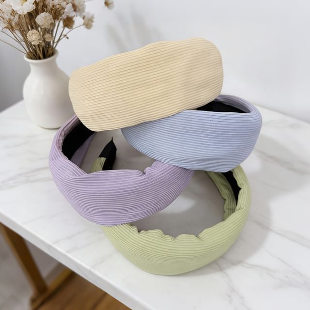 Miss Floral-Ribbed Plain Headband
