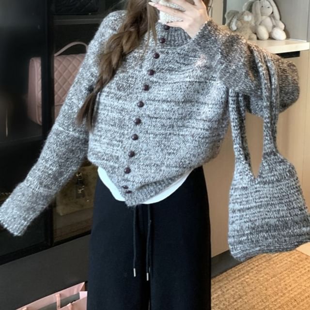 Miss Kekeli-Stand Collar Striped Cardigan