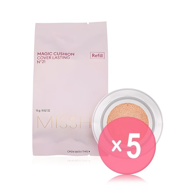 MISSHA-Magic Cushion Cover Lasting Refill Only - 2 Colors 5pcs Bundle Set