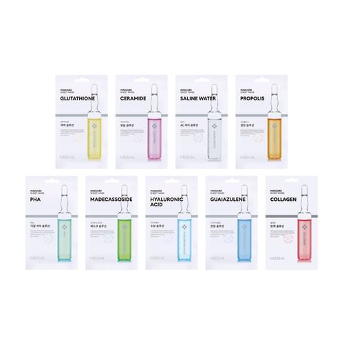 missha glutathione mask - Mascure Sheet - 8 Types Choose Your Pack:Trial Pack (One Month) - Rs 1999 Vitamin B12 and Hair hydrating sheet masks in honey-extract-skin