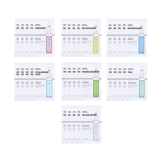 missha mascure sheet mask glutathione MISSHA - Mascure Sheet Mask Bundle Set - 7 Types