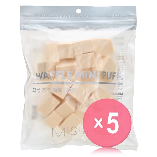 MISSHA-Waffle Mini Puff 5pcs Bundle Set
