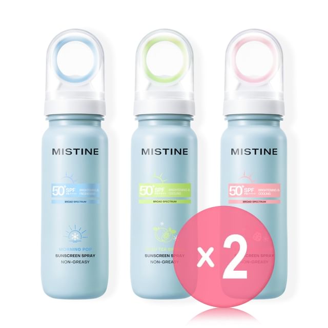 MISTINE-Ultra Protection Brightening Cooling Sunscreen Spray SPF50 PA - 3 Flavors 2pcs Bundle Set