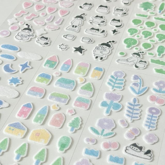 Miumi - Cartoon Flocking Sticker (Various Designs) | YesStyle
